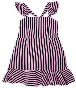 Girl's Striped Ruffle Detail Dress