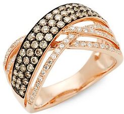 14K Rose Gold, Rhodium-Plated & Two-Tone Diamond Ring