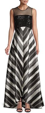 Striped Illusion Gown