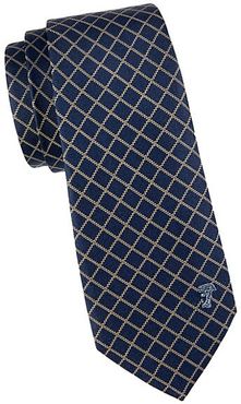 Diamond Check Textured Silk Tie