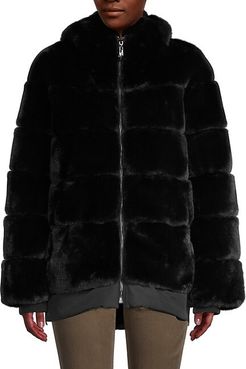 Hooded Faux Fur Jacket