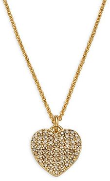 Goldplated Sterling Silver & Diamond Heart Pendant Necklace