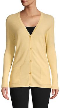 Button-Front Cotton & Cashmere-Blend Cardigan