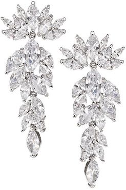 Luxe Diana Rhodium-Plated & Crystal Drop Earrings