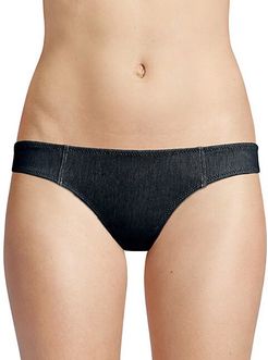 The Isabella Low-Rise Denim Bikini Bottom