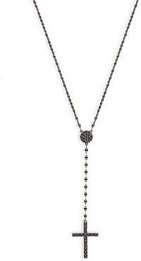 14K Black Gold & Black Diamond Cross Pendant Necklace