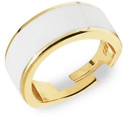 22K Gold Vermeil & Enamel Adjustable Cigar Band Ring