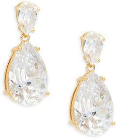 Goldtone & Crystal Pear Drop Earrings