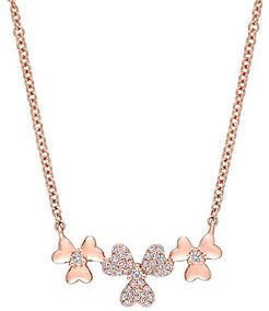 14K Rose Gold & Diamond Pendant Necklace