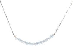 14K White Gold & Blue Topaz Beaded Necklace