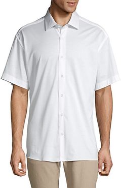 Solid Cotton Short-Sleeve Shirt
