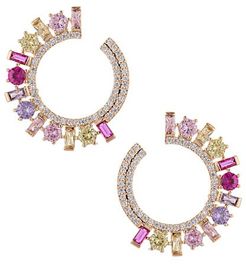 Amilia 18K Goldplated Sterling Silver & Cubic Zirconia Hoop Earrings