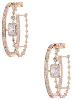 Cleo 18K Goldplated & Crystal Hoop Earrings