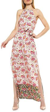 Floral-Print Halterneck Midi Dress