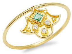 Heritage 18K Yellow Gold Emerald & Diamond Ring