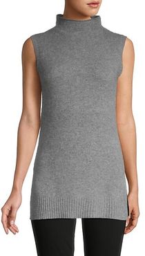 Mockneck Cashmere Sleeveless Sweater