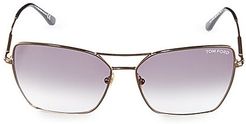 61MM Square Browline Sunglasses