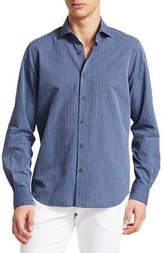 COLLECTION Striped Cotton Boucle Sport Shirt