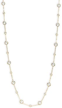 Goldtone & Cubic Zirconia Bezel Chain Necklace