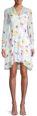 Floral Chiffon Wrap Shirtdress