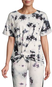 Printed Cotton Tie-Front Tee