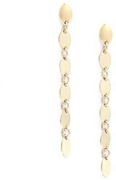 14K Yellow Gold Mirror Dangle Earrings