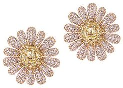 The Luxe Daisy 18K Goldplated & Crystal Stud Earrings