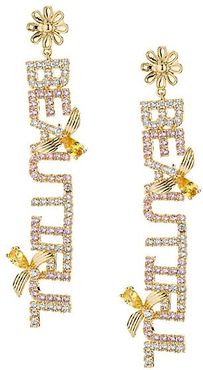 The Luxe Bee Beautiful 18K Goldplated & Crystal Drop Earrings