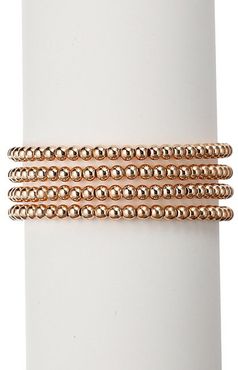 The Luxe 4-Piece Rosegold-Plated Stretch Bracelet Set