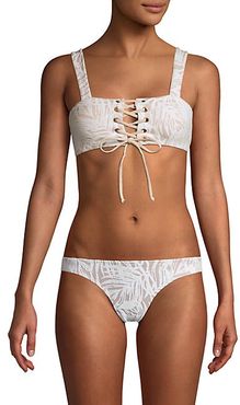 Embroidered Corset Bikini Top