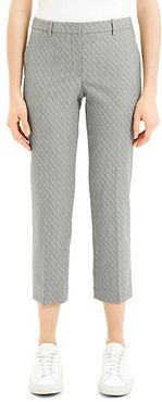 Optical Wool Cropped Tailered Trousers