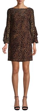 Esmarella Leopard-Print Velvet Burnout Dress