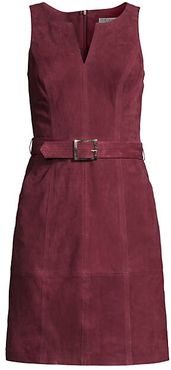 Wine Country Sultana Belted Suede Mini Dress