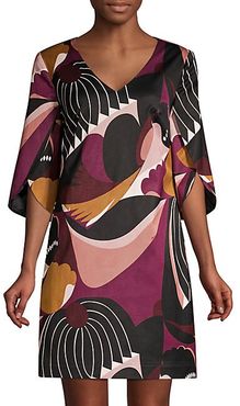 Wine Country Sonoma Patchwork-Print Shift Dress