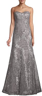 Jacquard Strapless Mermaid Gown