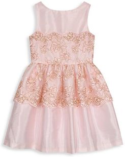 Girl's Lace Overlay Dress