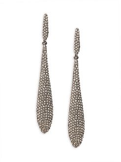 Gunmetal-Tone & Crystal Drop Earrings