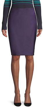 Vikena Natural Stretch Virgin Wool Pencil Skirt