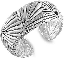 Sterling Silver & Diamond Leaf Cuff Bracelet
