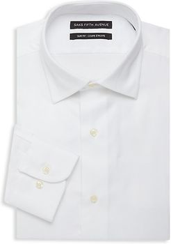 Slim-Fit Textured Cotton Dress Shirt