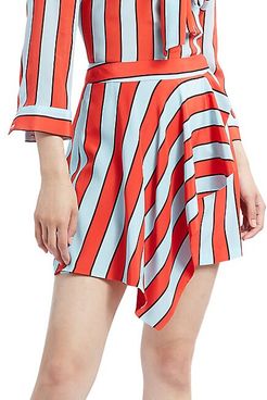 Nicky Striped Silk Mini Skirt