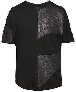 Chain-Trimmed Glitter Cotton T-Shirt