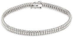 14K White Gold & Diamond Multi-Row Tennis Bracelet
