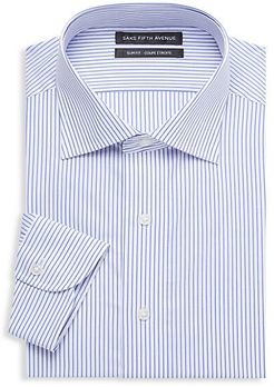 Slim-Fit Stripe Cotton Dress Shirt