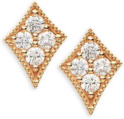 Marquis 18K Rose Gold & 0.3 TCW Diamond Earrings