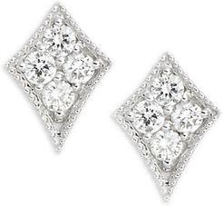 Marquis 18K White Gold & 0.3 TCW Diamond Stud Earrings