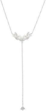 French Tulip 18K White Gold & Diamond Lariat Necklace