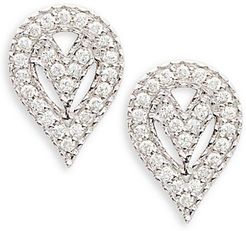 Geo 18K White Gold & 0.4 TCW Diamond Pear Earrings
