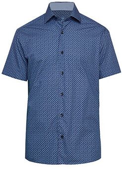 Karter Dotted Short-Sleeve Woven Button-Front Shirt