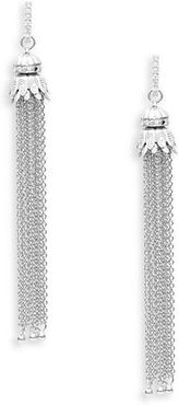 Petite Tassel 18K White Gold & Diamond Drop Earrings